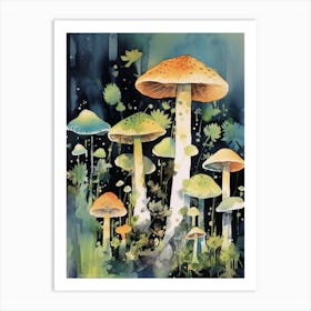 Mushroom Watercolour 3 Art Print