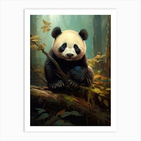 Panda Art In Art Nouveaut Style 2 Art Print