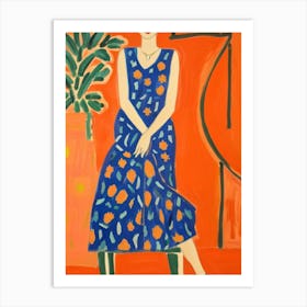 Orange Dress Art Print