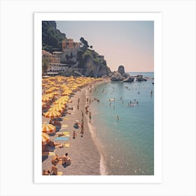 Beach Of Italy Summer Vintage Photography Art Print