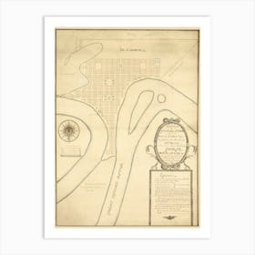 Restored Historic 1754 George Town, Map Thant Was Renamed Hardwicke in Bryan County, GA Art Print