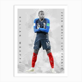 Kylian Mbappe 2018 World Cup France Art Print