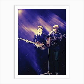 Superstars Paul Mccartney And John Lennon Art Print