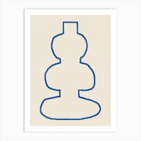 Buddhist Vase Line Drawing Modern Contemporary Minimalist Neutral Art Art Print