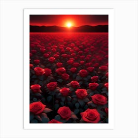 Roses At Sunset 2 Art Print