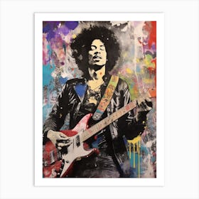 Jimi Hendrix Abstract Portrait 5 Art Print