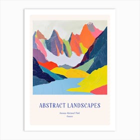 Colourful Abstract Vanoise National Park France 3 Poster Blue Art Print