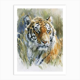 Bengal Tiger Pastel Watercolour 3 Art Print