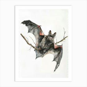 Bat Pastel Watercolour 3 Póster