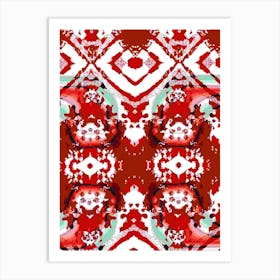 Red And White Abstract Pattern Art Print