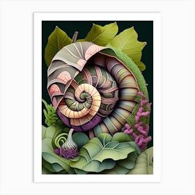 Garden Snail In Shaded Area Patchwork Art Print