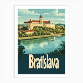 Aihrgdesign A Mid Century Modern Travel Poster For Bratislava Art Print