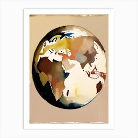 World Globe 1, Symbol Abstract Painting Art Print