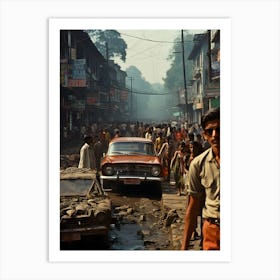 Street Scene In India Art Print