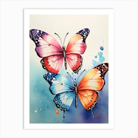 Two Elegant Butterfly Painting Art Print