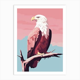 Minimalist Bald Eagle 2 Illustration Art Print