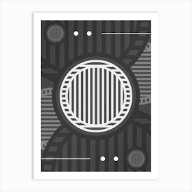 Abstract Geometric Glyph Array in White and Gray n.0039 Art Print