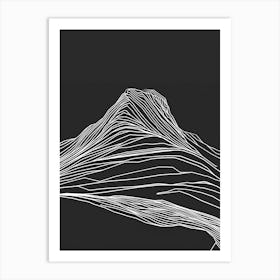 Slieve Donard Mountain Line Drawing 2 Art Print