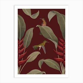 Heliconia Marsala Art Print