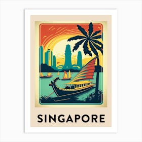 Singapore 2 Vintage Travel Poster Art Print