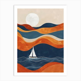 Sailboat In The Ocean 3 Art Print