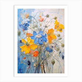 Abstract Flower Painting Love In A Mist Nigella 2 Art Print