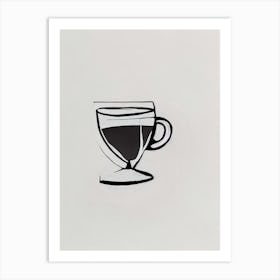 Coffee Cup Picasso Line Drawing Cocktail Poster Art Print