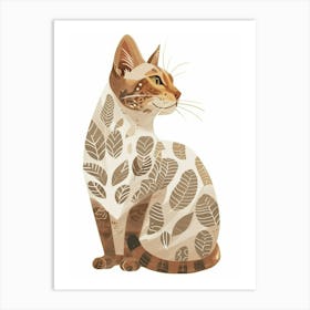 Egyptian Mau Cat Clipart Illustration 4 Art Print
