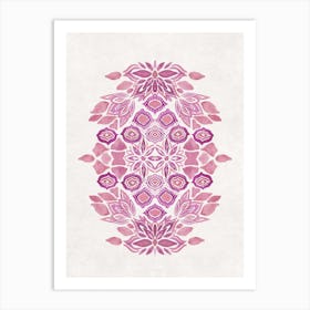 Pink Watercolour Boho Florals Art Print