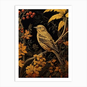 Dark And Moody Botanical Yellowhammer 3 Art Print