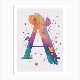 Colorful Letter A Illustration 6 Art Print