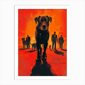 Walkinng Dogs Art Print
