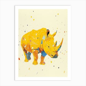 Yellow Rhinoceros 2 Art Print