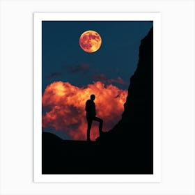 Standing With Moon Art Print