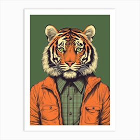 Tiger Illustrations Wearing A Shirt 2 Art Print