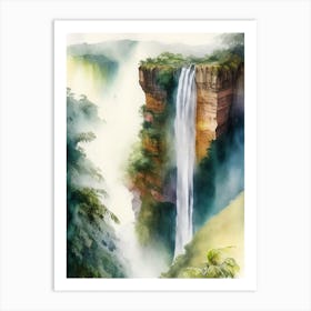 Tequendama Falls, Colombia Water Colour  Art Print