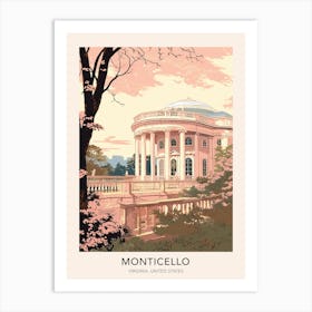Monticello Virginia United States Travel Poster Art Print