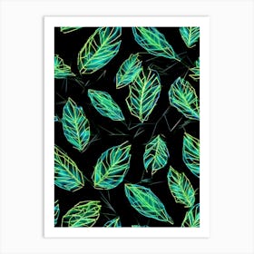 Futuristic Foliage Design A Pattern Art Print