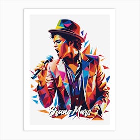 Bruno Mars 02 Portrait Music WPAP Pop Art Art Print