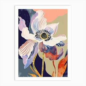 Colourful Flower Illustration Anemone 3 Art Print