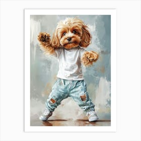 Dancing Cavapoo Art Print