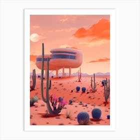 Futuristic Hotel In The Desert 1 Art Print