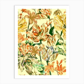 Floral Pattern Vintage Art Print