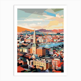 Glasgow, United Kingdom, Geometric Illustration 2 Art Print