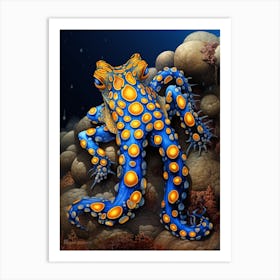 Blue Ringed Octopus Illustration 8 Art Print