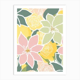 Amaryllis Pastel Floral 4 Flower Art Print