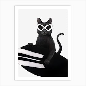 Cat Surfer Art Print