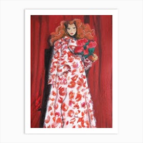 Red Leopard Print Coat and Flowers Valentine'S Day Vivienne Westwood Inspired Art Print