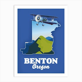 Benton Oregon Travel map Art Print