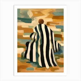 Black And White Dress Woman Painting Abstract 3 Art Print